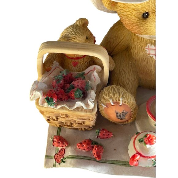 Cherished Teddies Teddy Bear Picnic Figurine Strawberries Tea Set 3 1/3" x 3 - Picture 8 of 8